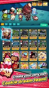 CookieRun: Crumble roster grid showing owned Cookies with level and rarity frames